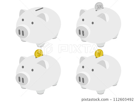 Set of money and piggy bank illustrations_2 112603492