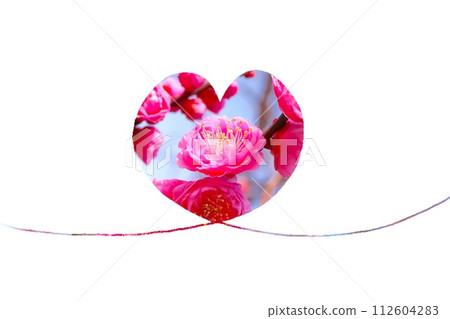 Plum blossom and heart letter material Plum blossom and heart letter material 112604283