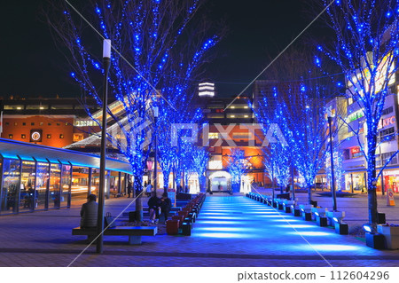 夜晚的大分站北口(燈光) 夜晚的大分站北口(燈光) 112604296