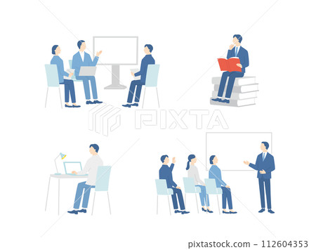 Business person set for training and learning to improve skills Business person set for training and learning to improve skills 112604353