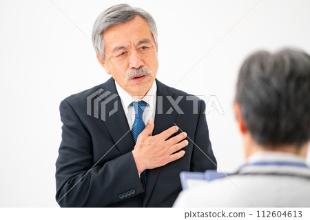 Senior male interview patient Senior male interview patient 112604613