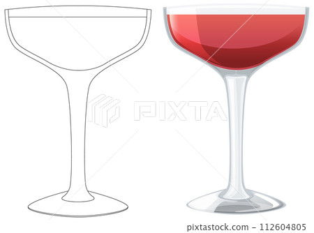 Elegant Wine Glass Illustration 112604805