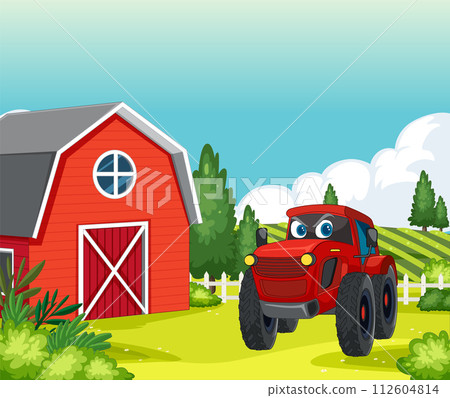 Friendly Tractor at the Farm Friendly Tractor at the Farm 112604814