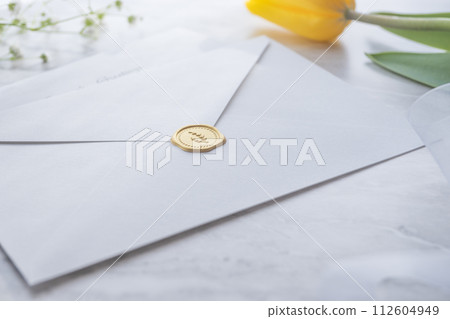 信件信封鬱金香滿天星帶 112604949