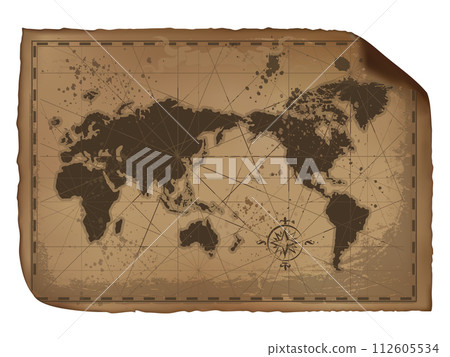 World map_Old map 02_Brown World map_Old map 02_Brown 112605534