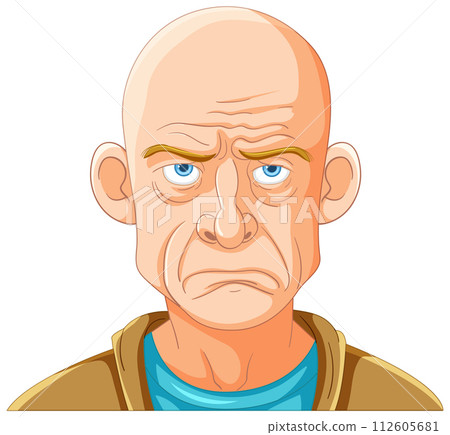 Grumpy Old Man Cartoon Illustration Grumpy Old Man Cartoon Illustration 112605681