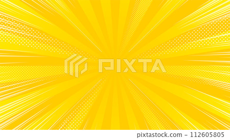Simple yellow concentrated line background illustration material Simple yellow concentrated line background illustration material 112605805