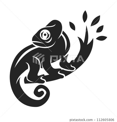 Chameleon Logo template Isolated. Brand Identity. Icon Abstract Vector graphic 112605806