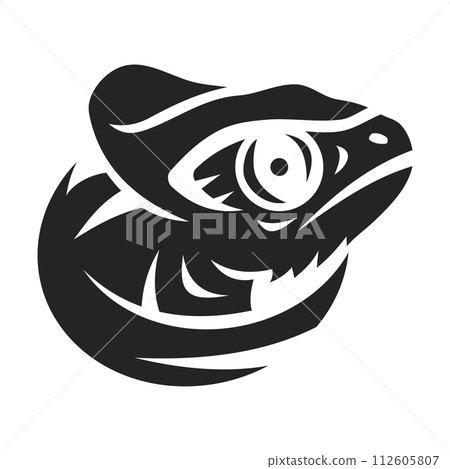 Chameleon Logo template Isolated. Brand Identity. Icon Abstract Vector graphic Chameleon Logo template Isolated. Brand Identity. Icon Abstract Vector graphic 112605807