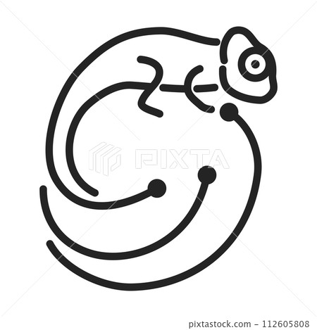 Chameleon Logo template Isolated. Brand Identity. Icon Abstract Vector graphic 112605808