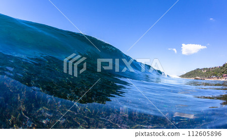 Ocean Wave Smooth Water Reef Swimming 112605896