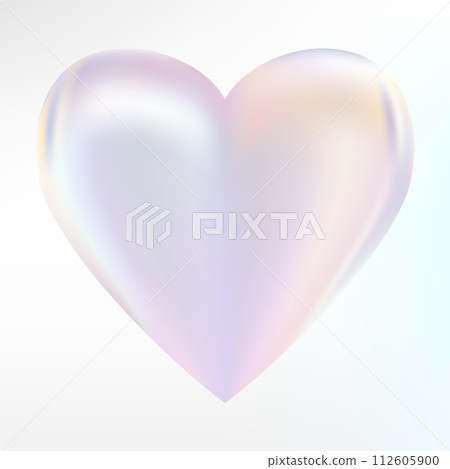 Holographic mother-of-pearl heart. Opal heart shape. Magic love talisman. 112605900