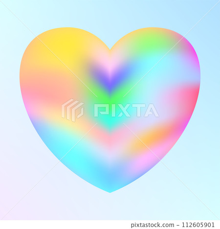 Holographic heart. Fluid liquid chrome heart shape. 3d y2k Holographic heart. Fluid liquid chrome heart shape. 3d y2k 112605901