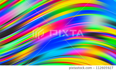 Abstract multicolor liquid flow brushstroke lines. Vibrant gradient swirl wave. Abstract multicolor liquid flow brushstroke lines. Vibrant gradient swirl wave. 112605927