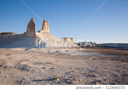 Stunning rock pinnacles in Bozzhira valley view, Kazakhstan 112606375
