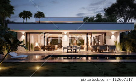 Exterior of modern luxury house Exterior of modern luxury house 112607117