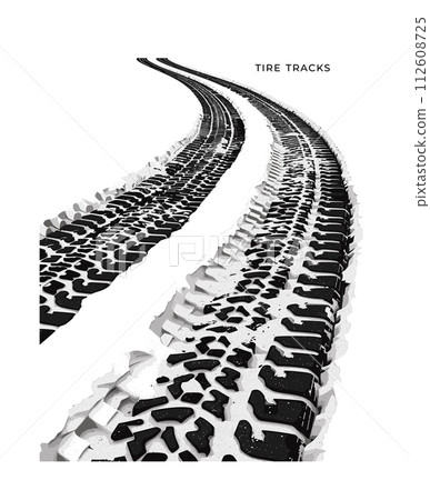 Tire tracks vector illustration 112608725