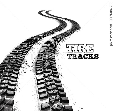Tire tracks vector illustration 112608728