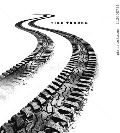 Tire tracks vector illustration Tire tracks vector illustration 112608731