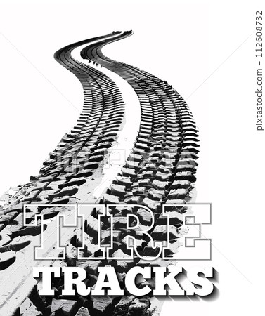 Tire tracks vector illustration 112608732