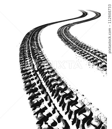 Tire tracks vector illustration 112608733