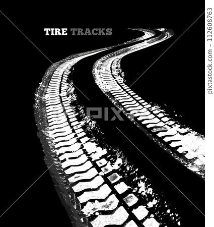 Tire tracks vector illustration 112608763