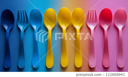 彩色塑膠餐具 112608941
