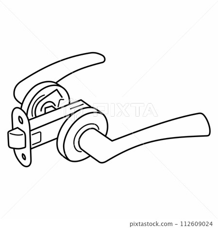 Door lock device outline vector Door lock device outline vector 112609024