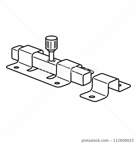 Door latch device outline vector Door latch device outline vector 112609025