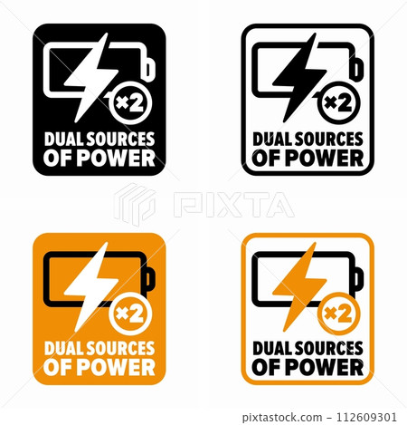 Dual Sources of Power vector information sign 112609301