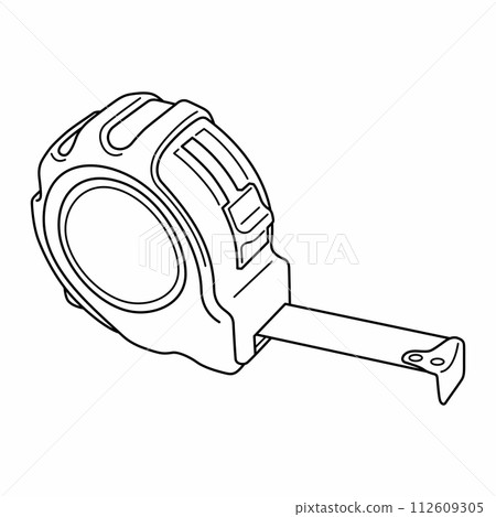 Construction Tape Measure outline object Construction Tape Measure outline object 112609305