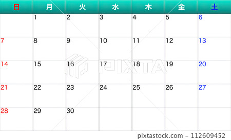 Simple calendar 112609452