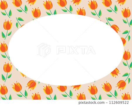 復古鬱金香背景框架 112609522