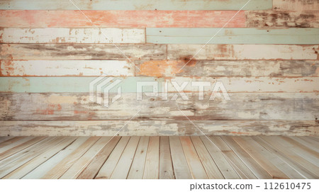 Abstract vintage wooden floor and wall background. 112610475