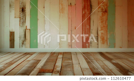 Abstract vintage wooden floor and wall background. 112610477