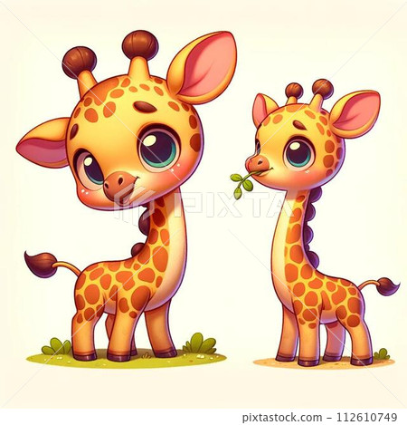 Cute illustration giraffe 112610749
