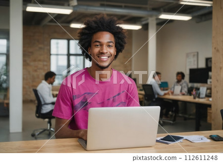 AI-generated content. Working Male at office 112611248
