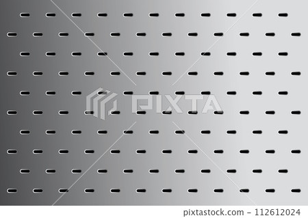 Steel metal silver perforated texture background, oval holes 112612024