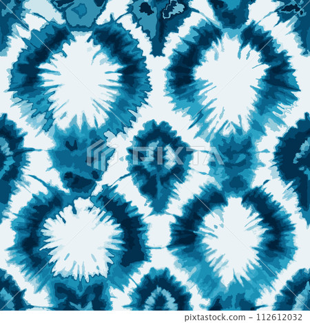 Vector seamless indigo shibori ethnic pattern. 112612032