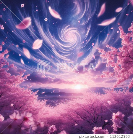 Fantastic cherry blossom sky 01 Fantastic cherry blossom sky 01 112612593