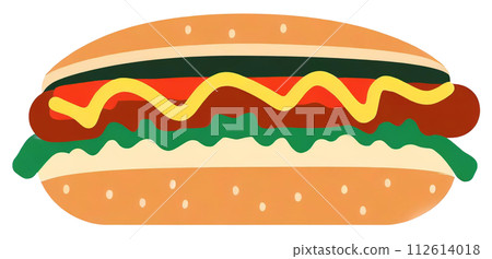 Illustration of hot dog isolated on transparent background 112614018