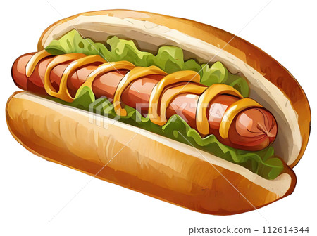 Generative image of hot dog isolated on transparent background 112614344