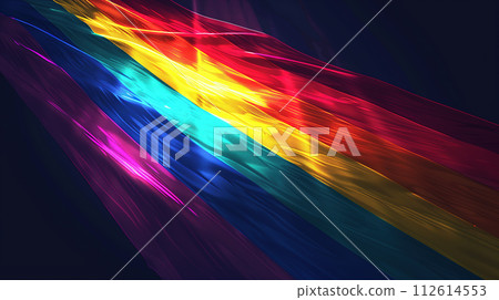 AI-generated content. Vibrant Rainbow Colored Object Close Up. Generative AI 112614553