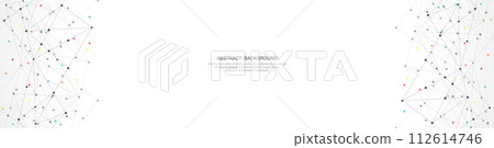 Abstract background and geometric pattern with connecting the dots and lines for banner design or header. Vector illustration 112614746