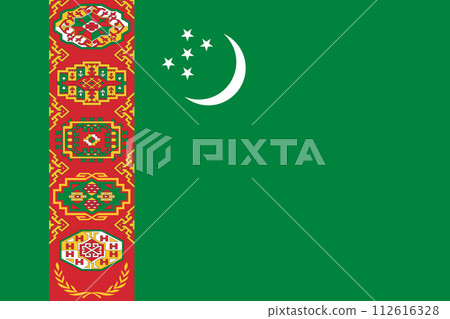Turkmenistan flag background illustration green moon stars Turkmenistan flag background illustration green moon stars 112616328