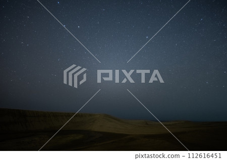 Beautiful Milky Way floating over the Tottori Sand Dunes in Tottori Prefecture, Japan Beautiful Milky Way floating over the Tottori Sand Dunes in Tottori Prefecture, Japan 112616451