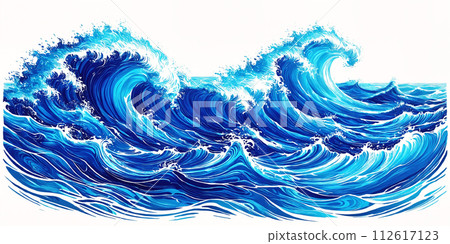 a blue ocean wave - Stock Illustration [112617123] - PIXTA
