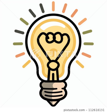 bright light bulb symbolizing creative idea, on white background, generative AI 112618131