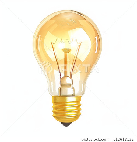 bright light bulb symbolizing creative idea, on white background, generative AI 112618132