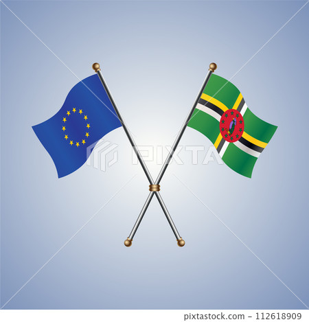 Europe and Dominica flags relations 112618909
